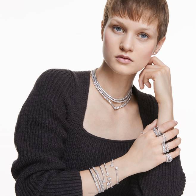 Swarovski DV4B620 gioielleria cuore, bianco, placcato rodio attirare il braccialetto dell'anima