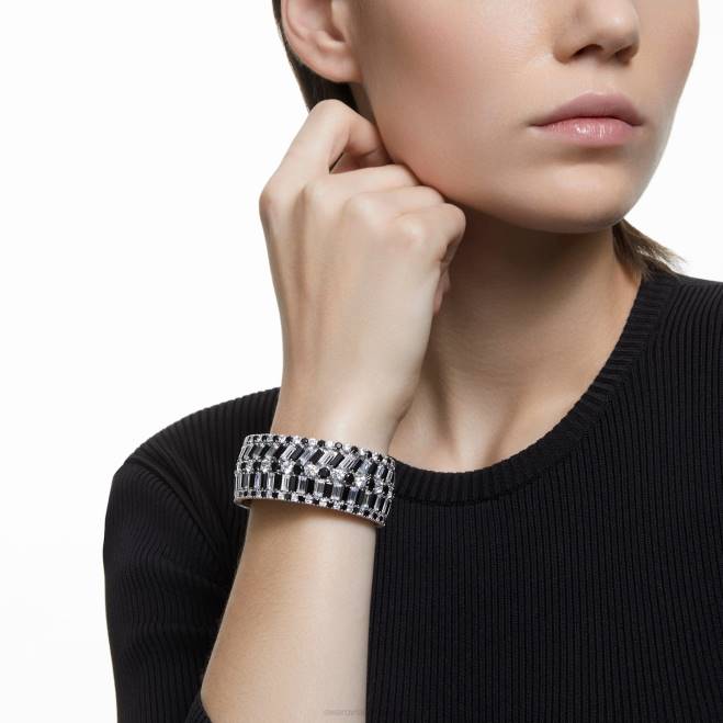 Swarovski DV4B626 gioielleria tagli misti, neri, rodiati polsino dell'iperbole