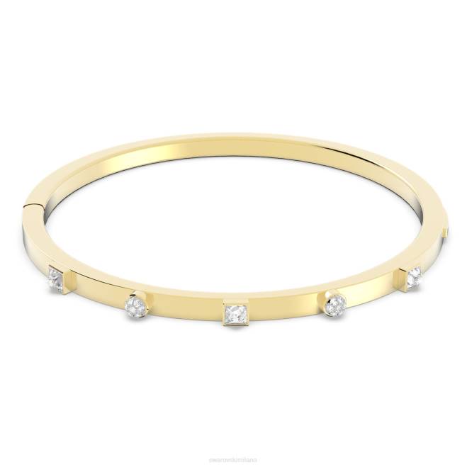 Swarovski DV4B627 gioielleria tagli misti, bianco, placcato oro braccialetto emozionante