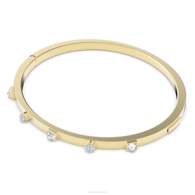 Swarovski DV4B627 gioielleria tagli misti, bianco, placcato oro braccialetto emozionante