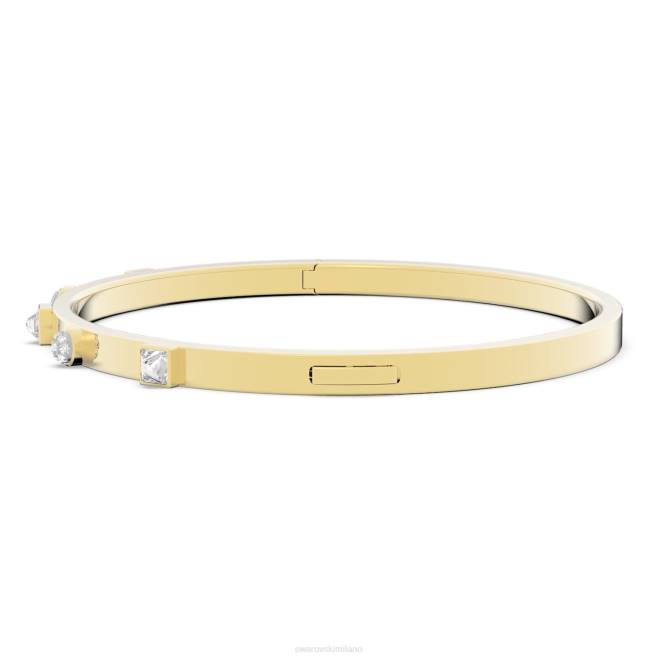 Swarovski DV4B627 gioielleria tagli misti, bianco, placcato oro braccialetto emozionante