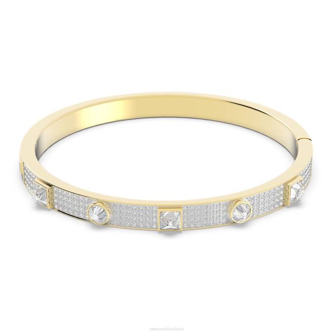 Swarovski DV4B628 gioielleria tagli misti, pavé, bianco, placcato oro braccialetto emozionante