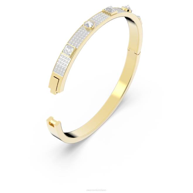 Swarovski DV4B628 gioielleria tagli misti, pavé, bianco, placcato oro braccialetto emozionante
