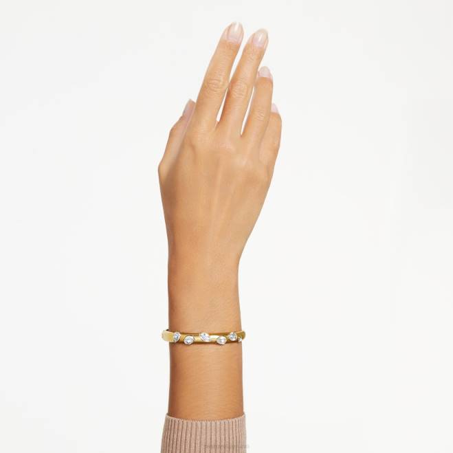 Swarovski DV4B631 gioielleria tagli misti, bianco, placcato oro braccialetto dextera