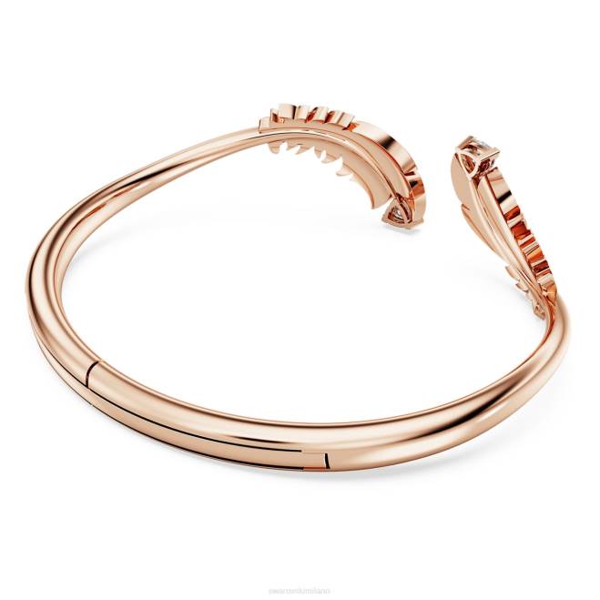 Swarovski DV4B632 gioielleria piuma, bianco, placcato tonalità oro rosa bel braccialetto