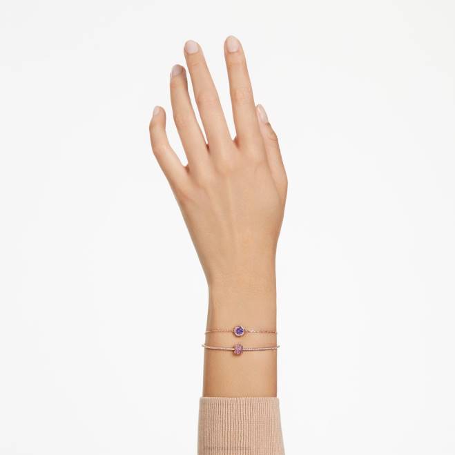 Swarovski DV4B634 gioielleria tagli misti, rosa, placcato tonalità oro rosa ancora un braccialetto