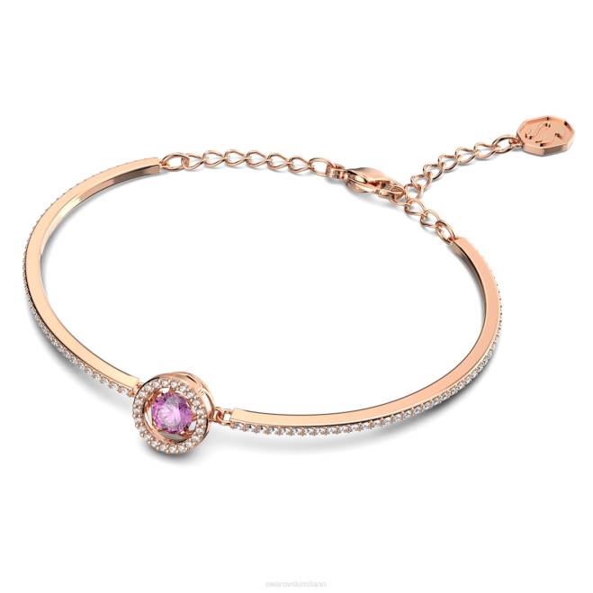 Swarovski DV4B636 gioielleria taglio rotondo, viola, placcato tonalità oro rosa braccialetto da ballo scintillante