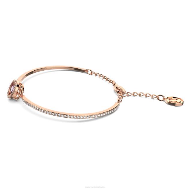 Swarovski DV4B636 gioielleria taglio rotondo, viola, placcato tonalità oro rosa braccialetto da ballo scintillante