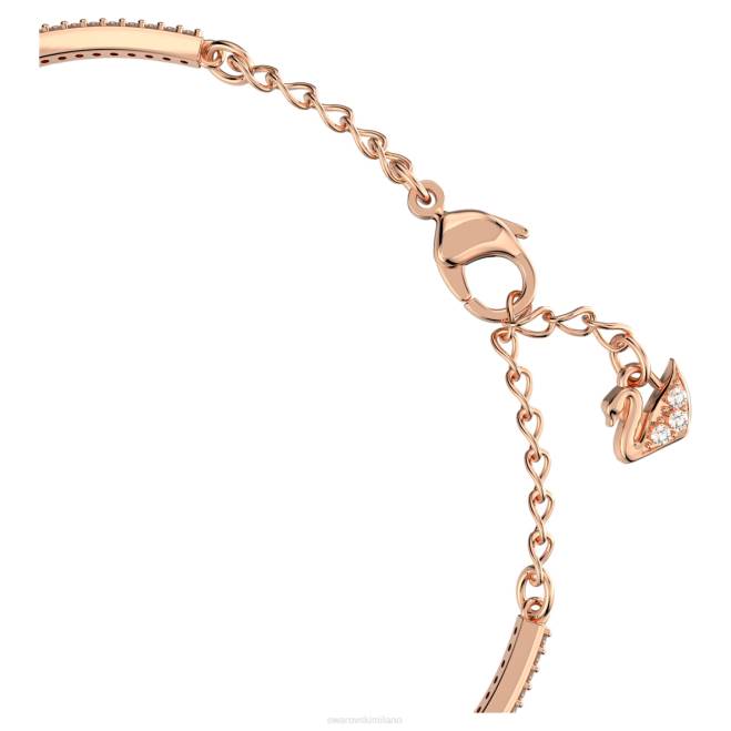 Swarovski DV4B637 gioielleria trifoglio, bianco, placcato tonalità oro rosa braccialetto da ballo scintillante