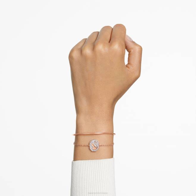 Swarovski DV4B639 gioielleria cigno, bianco, placcato tonalità oro rosa braccialetto Signum