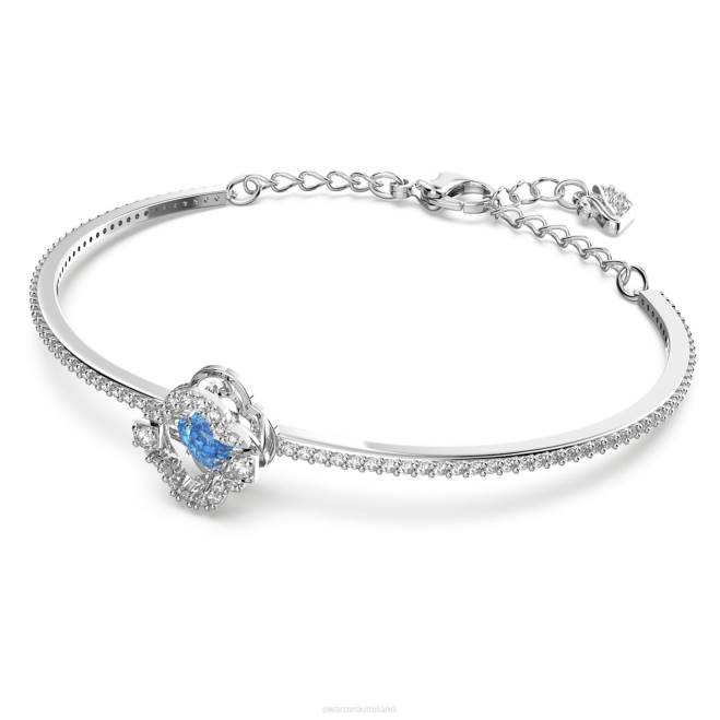 Swarovski DV4B641 gioielleria trifoglio, blu, placcato rodio braccialetto da ballo scintillante