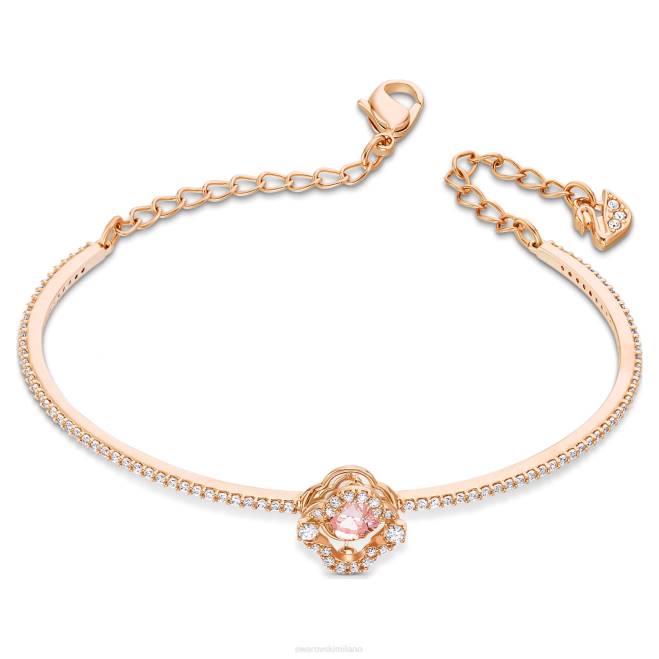 Swarovski DV4B643 gioielleria trifoglio, rosa, placcato tonalità oro rosa braccialetto da ballo scintillante