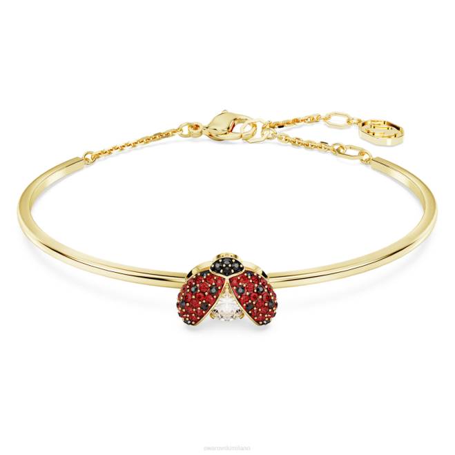 Swarovski DV4B645 gioielleria coccinella, rossa, placcata color oro braccialetto idilliaco