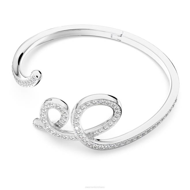 Swarovski DV4B646 gioielleria cristalli riaccesi, bianchi, rodiati braccialetto fluente