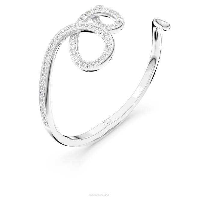 Swarovski DV4B646 gioielleria cristalli riaccesi, bianchi, rodiati braccialetto fluente