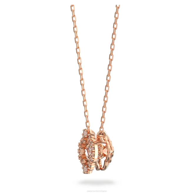 Swarovski DV4B102 gioielleria trifoglio, bianco, placcato tonalità oro rosa collana di danza scintillante