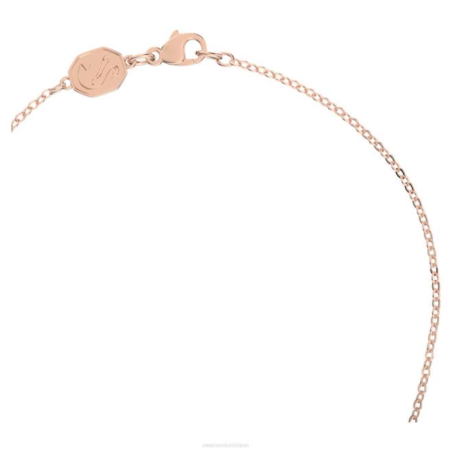 Swarovski DV4B103 gioielleria cigno, bianco, placcato tonalità oro rosa segno e collana