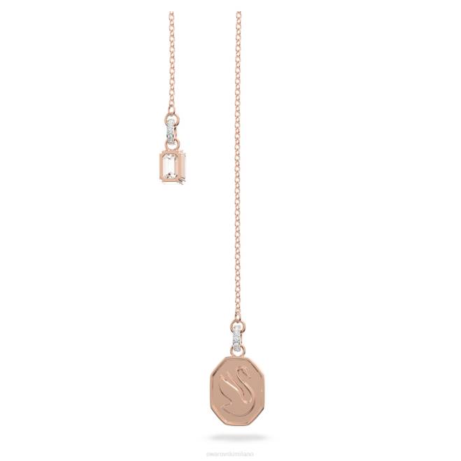 Swarovski DV4B103 gioielleria cigno, bianco, placcato tonalità oro rosa segno e collana