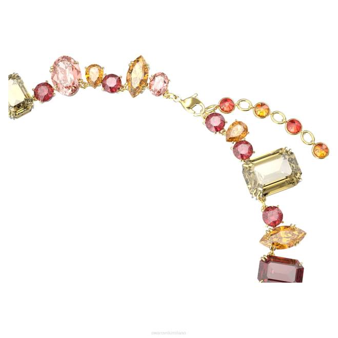 Swarovski DV4B104 gioielleria tagli misti, multicolori, placcati oro collana gemma