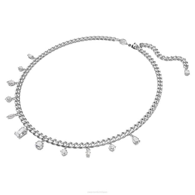 Swarovski DV4B107 gioielleria tagli misti, bianchi, rodiati collana destrezza