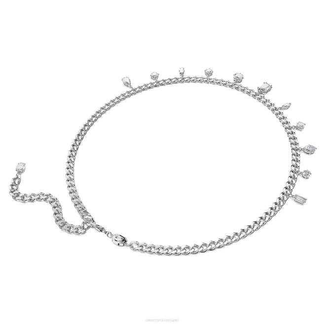 Swarovski DV4B107 gioielleria tagli misti, bianchi, rodiati collana destrezza