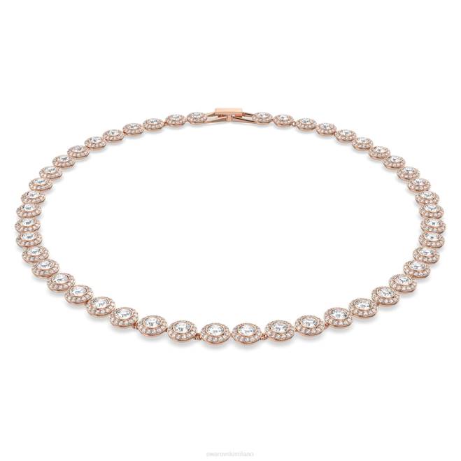 Swarovski DV4B10 gioielleria taglio rotondo, bianco, placcato tonalità oro rosa collana angelica