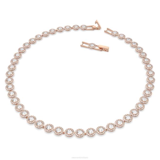 Swarovski DV4B10 gioielleria taglio rotondo, bianco, placcato tonalità oro rosa collana angelica