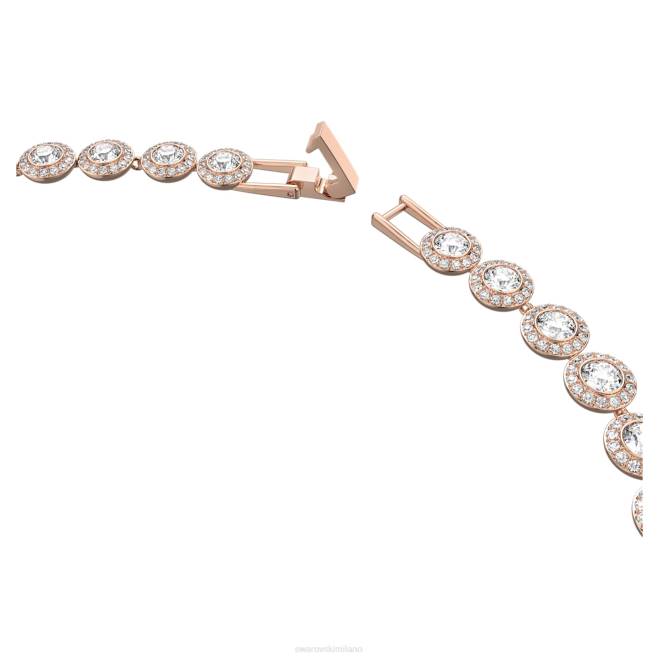 Swarovski DV4B10 gioielleria taglio rotondo, bianco, placcato tonalità oro rosa collana angelica