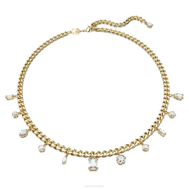 Swarovski DV4B110 gioielleria tagli misti, bianco, placcato oro collana destrezza