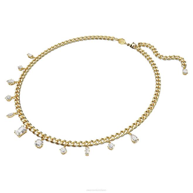 Swarovski DV4B110 gioielleria tagli misti, bianco, placcato oro collana destrezza