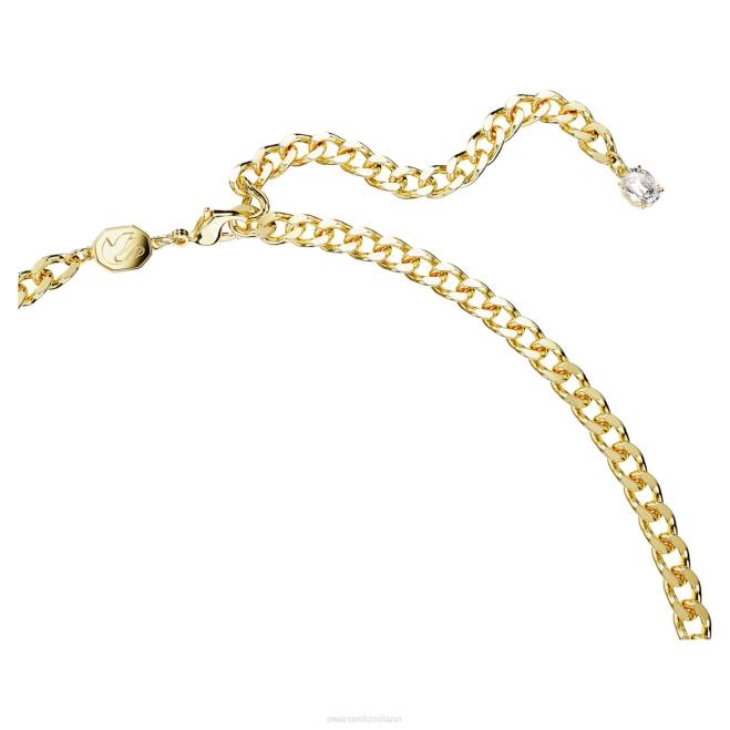 Swarovski DV4B110 gioielleria tagli misti, bianco, placcato oro collana destrezza