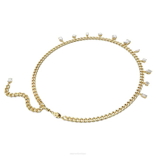Swarovski DV4B110 gioielleria tagli misti, bianco, placcato oro collana destrezza