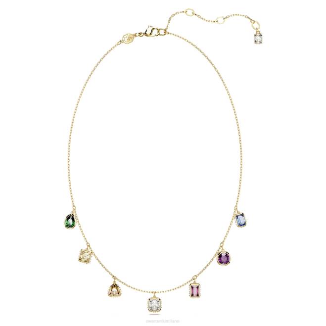 Swarovski DV4B111 gioielleria tagli misti, multicolori, placcati oro collana stilla