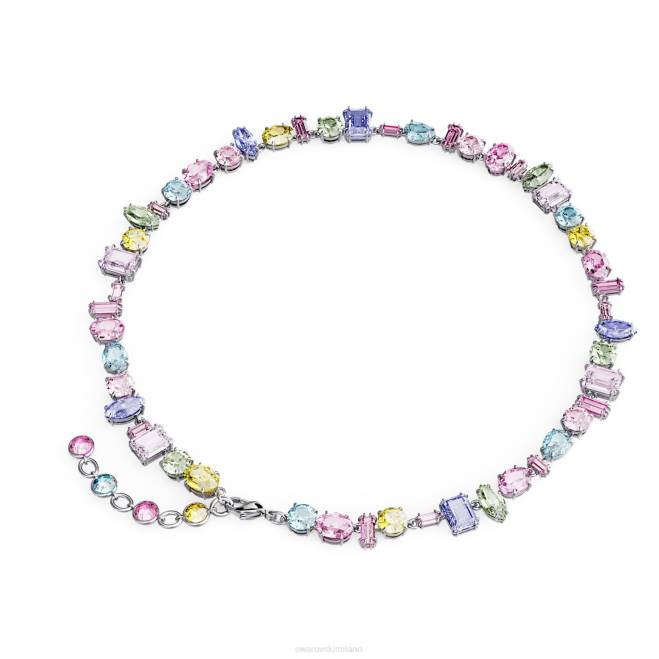 Swarovski DV4B113 gioielleria tagli misti, multicolori, rodiati collana gemma