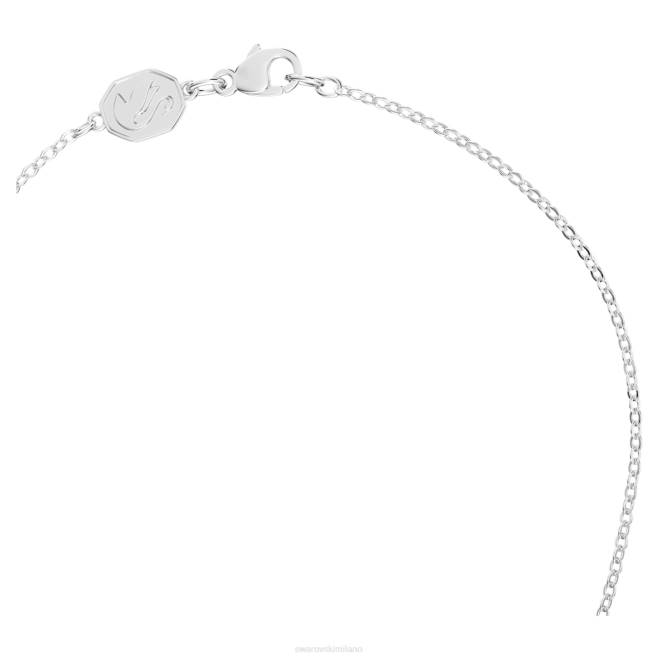 Swarovski DV4B115 gioielleria cigno, blu, placcato rodio segno e collana