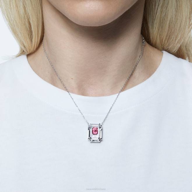 Swarovski DV4B116 gioielleria taglio ottagonale, rosa, placcato rodio collana cromatica