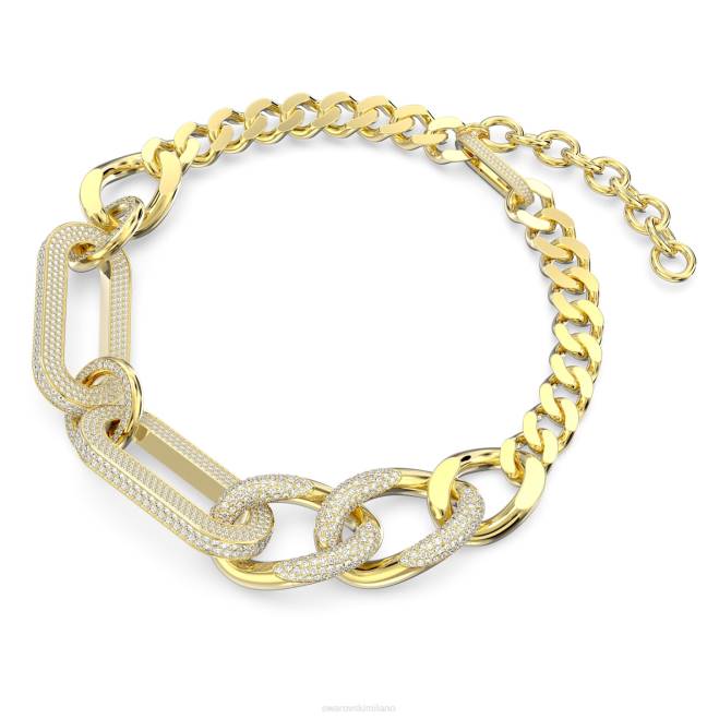 Swarovski DV4B11 gioielleria di tendenza, maglie miste, bianco, placcato color oro collana destrezza