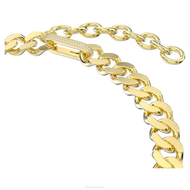 Swarovski DV4B11 gioielleria di tendenza, maglie miste, bianco, placcato color oro collana destrezza