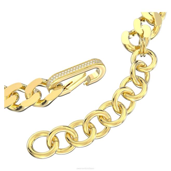 Swarovski DV4B11 gioielleria di tendenza, maglie miste, bianco, placcato color oro collana destrezza