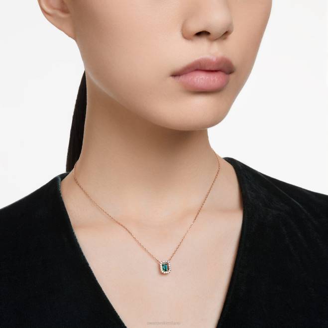 Swarovski DV4B121 gioielleria verde, placcato color oro rosa collana millenia taglio ottagonale