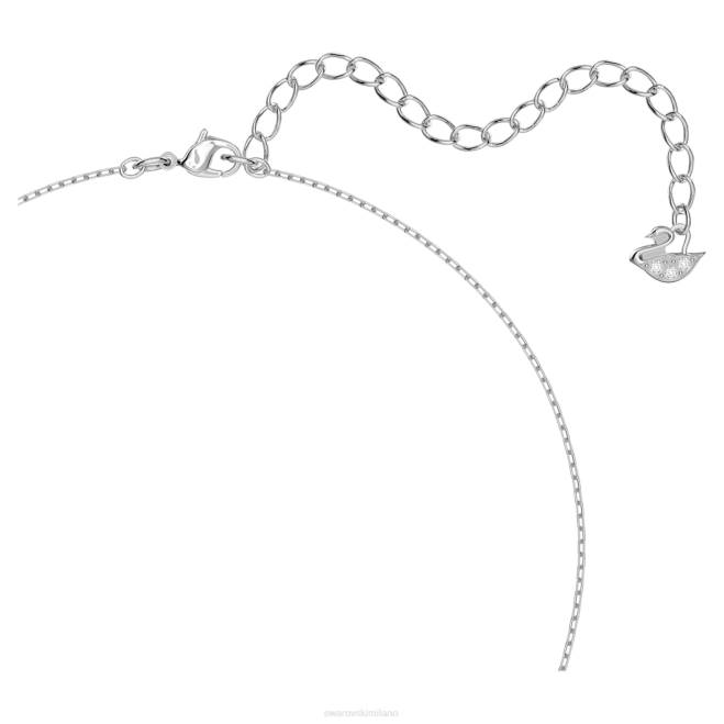 Swarovski DV4B124 gioielleria trifoglio, blu, placcato rodio collana di danza scintillante