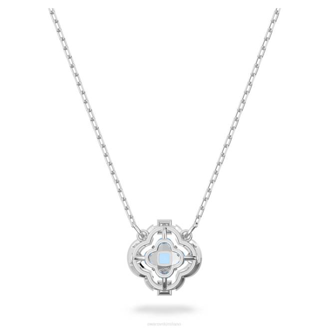 Swarovski DV4B124 gioielleria trifoglio, blu, placcato rodio collana di danza scintillante