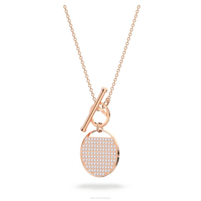 Swarovski DV4B127 gioielleria bianco, placcato color oro rosa collana con barra a T di zenzero