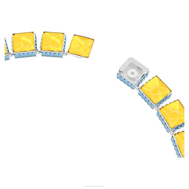 Swarovski DV4B130 gioielleria chiusura magnetica, taglio quadrato, multicolore, placcato rodio collana dell'orbita