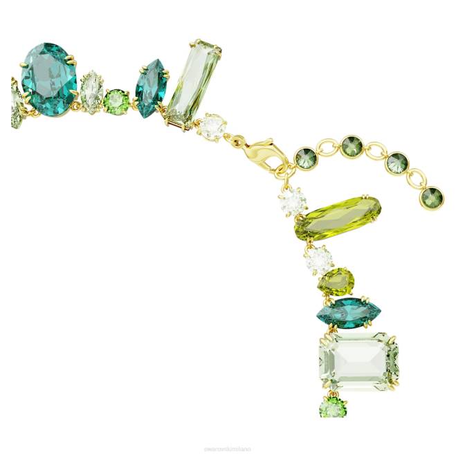 Swarovski DV4B133 gioielleria tagli misti, verde, placcato oro collana gemma