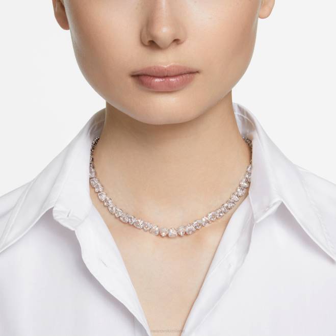 Swarovski DV4B137 gioielleria taglio trilliant, bianco, placcato rodio collana millenaria