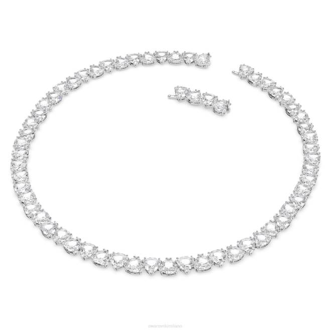 Swarovski DV4B137 gioielleria taglio trilliant, bianco, placcato rodio collana millenaria