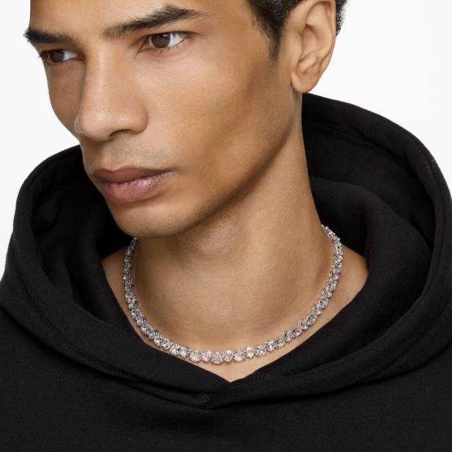 Swarovski DV4B137 gioielleria taglio trilliant, bianco, placcato rodio collana millenaria