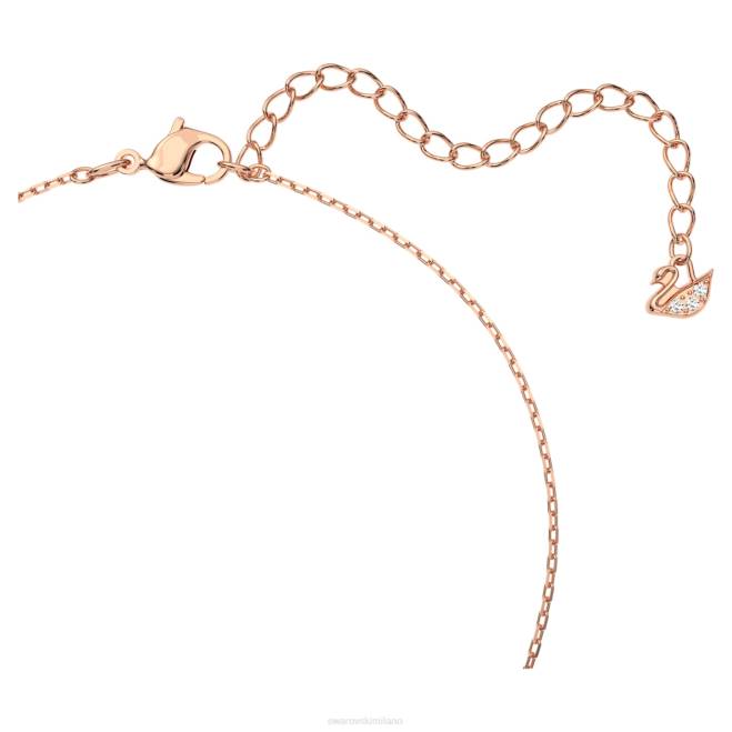 Swarovski DV4B13 gioielleria cigno, rosa, placcato tonalità oro rosa abbagliante collana di cigno