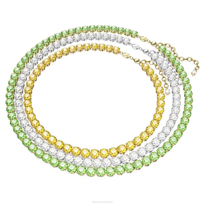 Swarovski DV4B140 gioielleria taglio rotondo, multicolore, finitura metallica mista collana da tennis Matrix